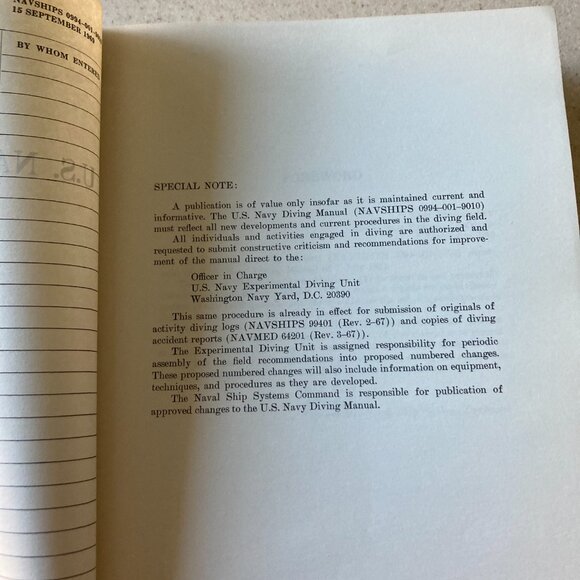 U.S. Navy Diving Manual 1970 Navships Vintage Piece of History - Picture 6 of 15